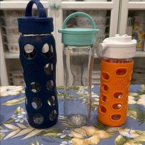 Lifefactory Glass Water Bottles set of three